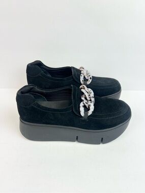 NAKED FEET Princeton black suede platform sneakers- Size 9M